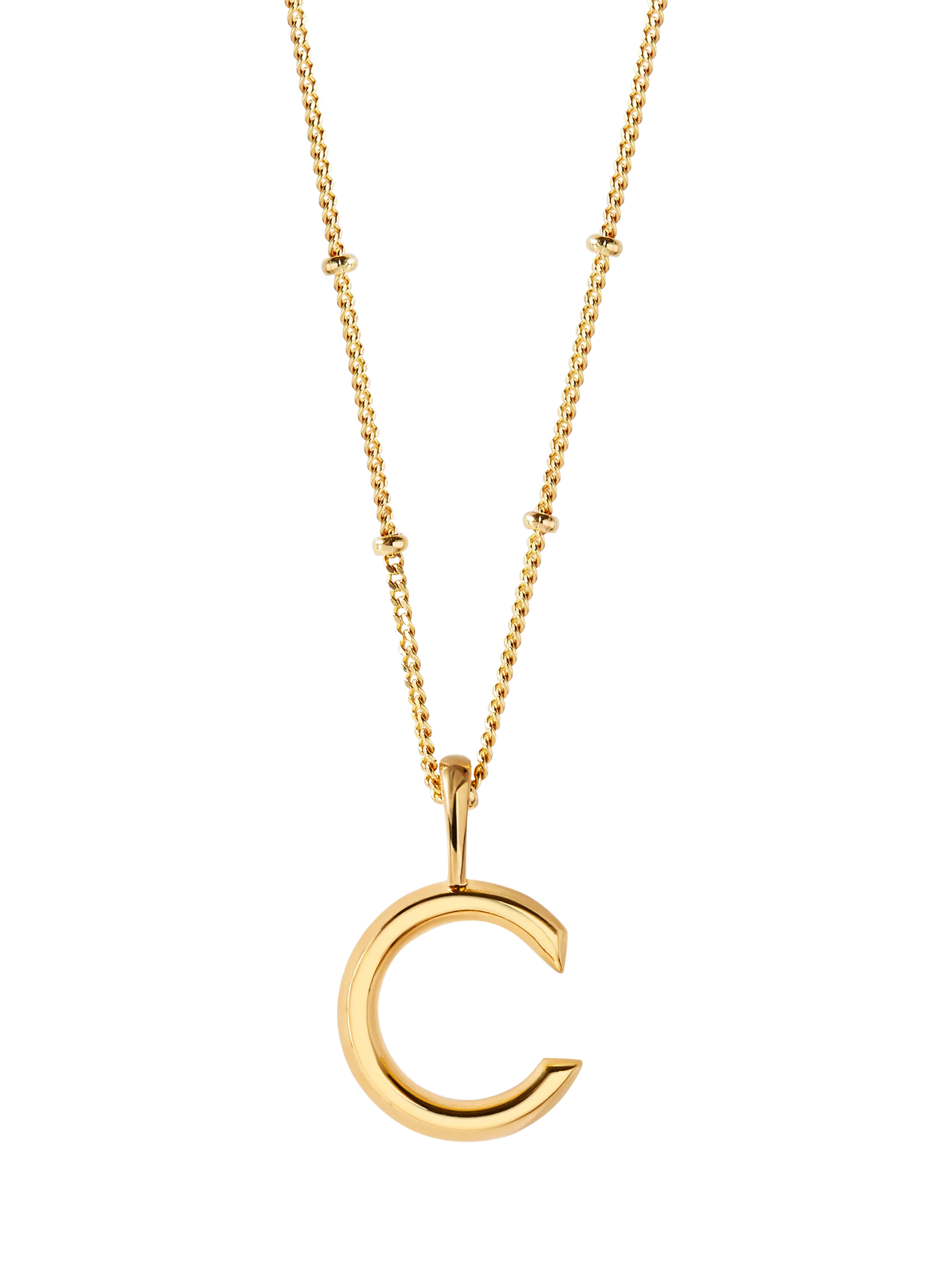 Edge of Ember Gold Initial Pendant Necklace