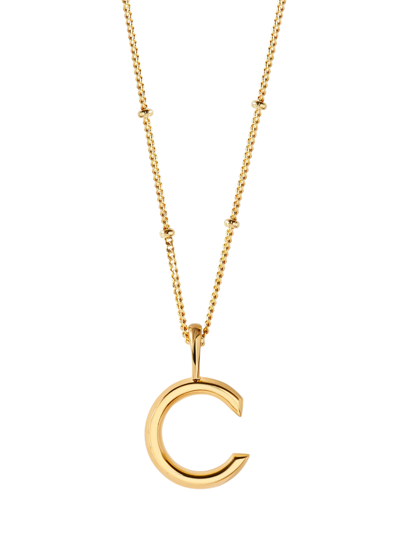 Edge of Ember Gold Initial Pendant Necklace