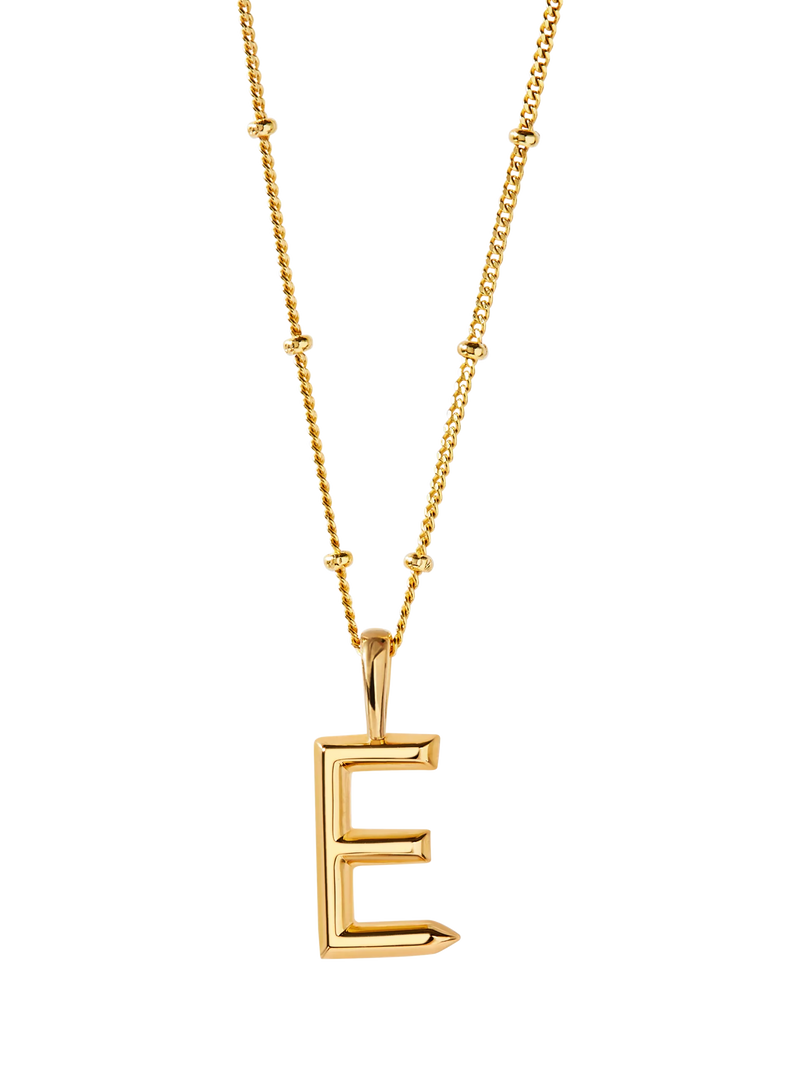 Edge of Ember Gold Initial Pendant Necklace