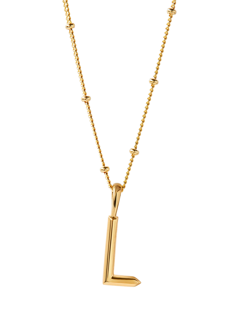Edge of Ember Gold Initial Pendant Necklace
