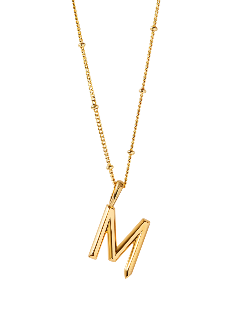 Edge of Ember Gold Initial Pendant Necklace