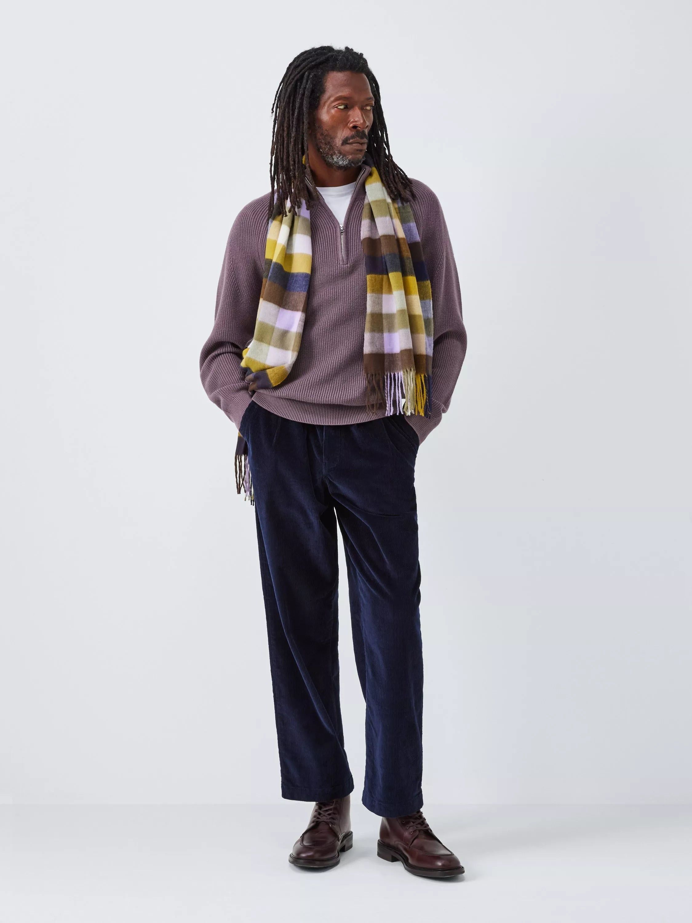 John Lewis cashmink buffalo check scarf 34x180cm - British product