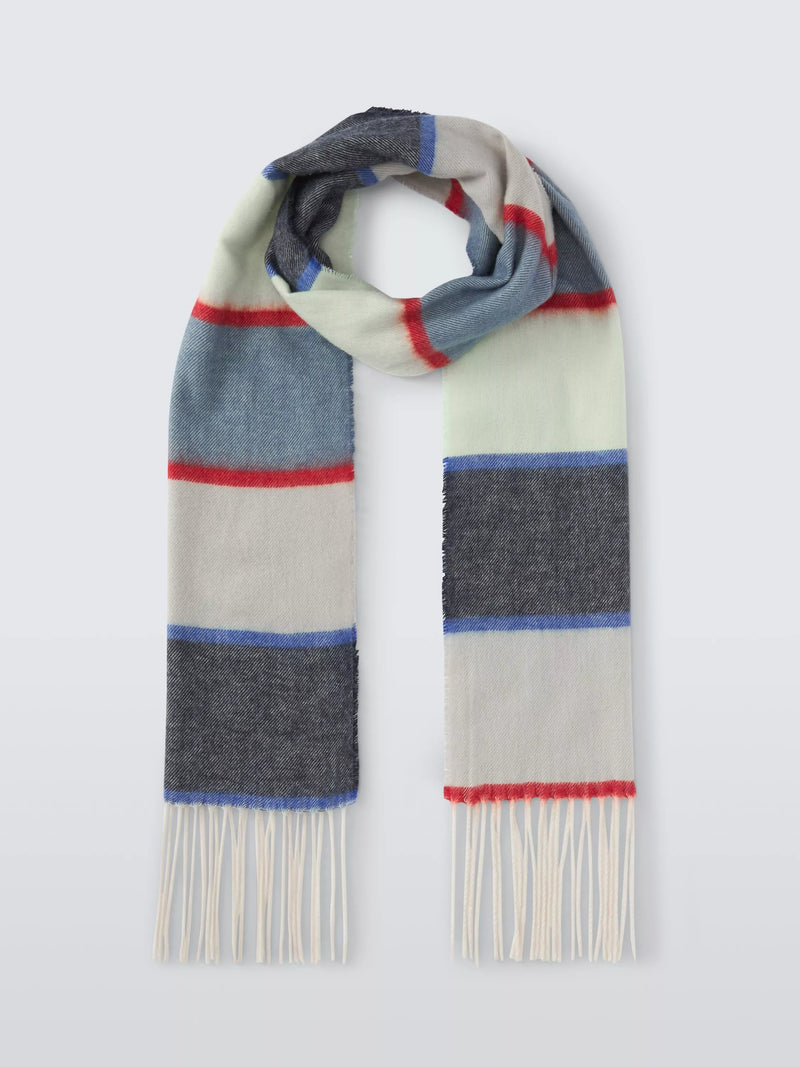 John Lewis Striped Cashmink Scarf Multi - British product