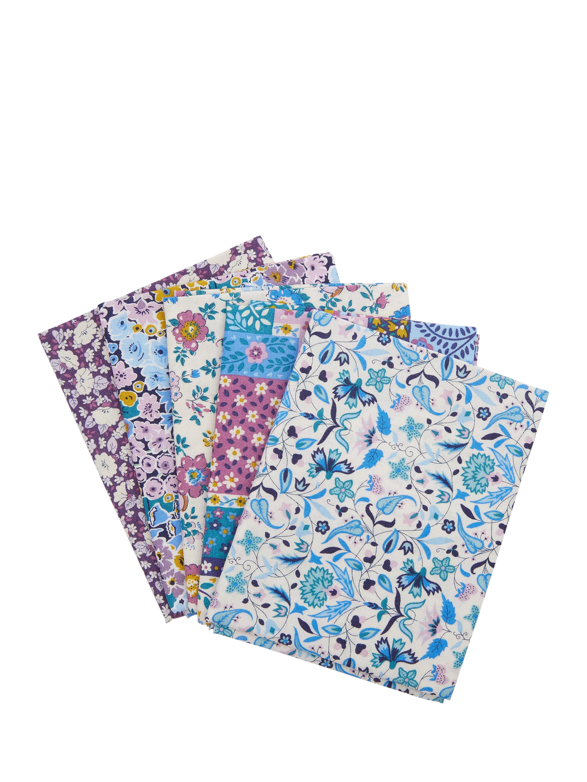 Liberty Fabrics Tudor Patchwork fat quarter fabric pack of 5 (British brand)