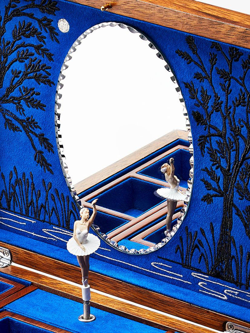 WOLF ballet walnut musical jewellery box, imported from the UK