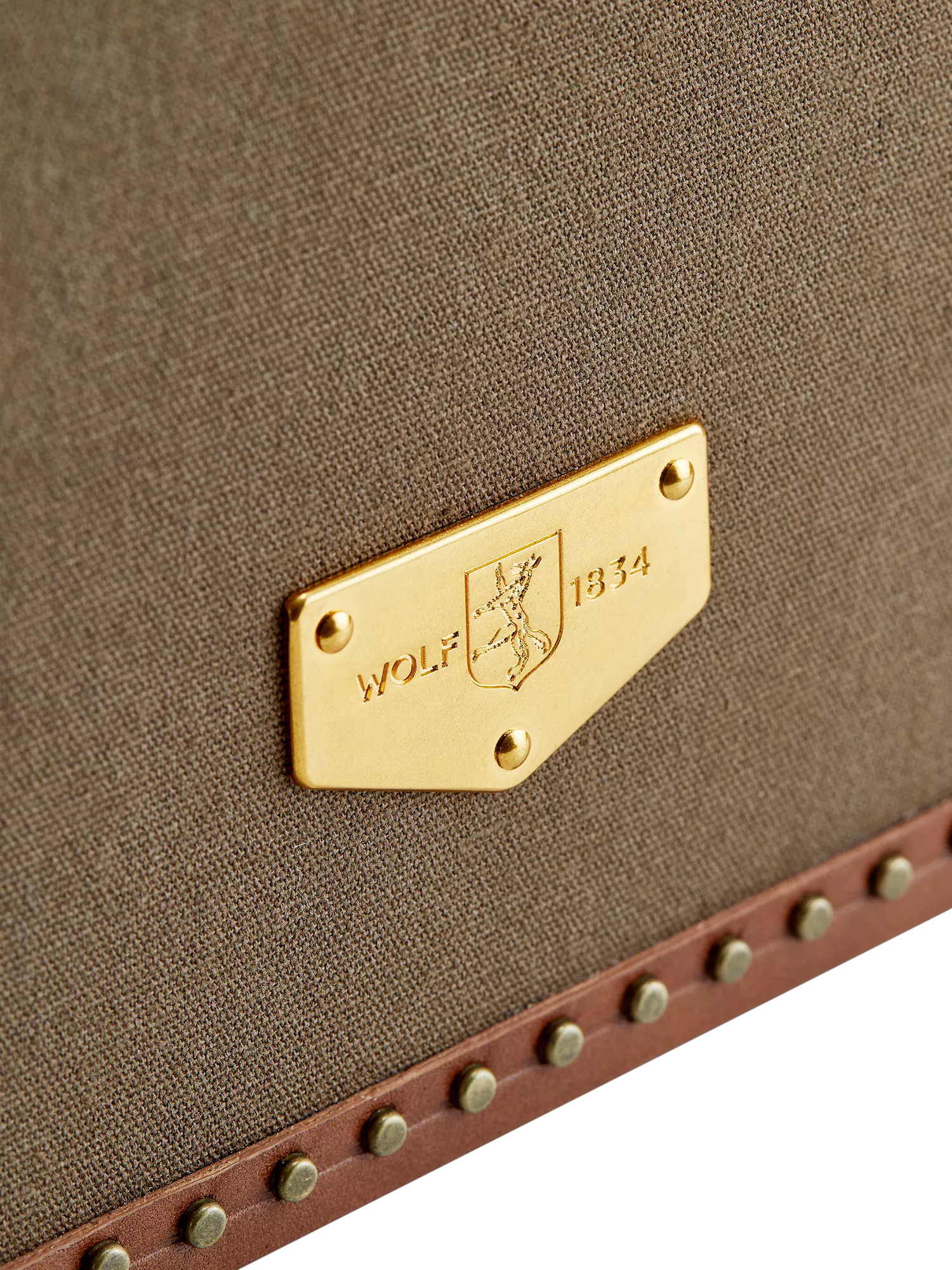 WOLF Ida trunk jewellery box khaki, imported from the UK