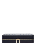 WOLF Maria quilted leather zip large jewellery case, imported from the UK