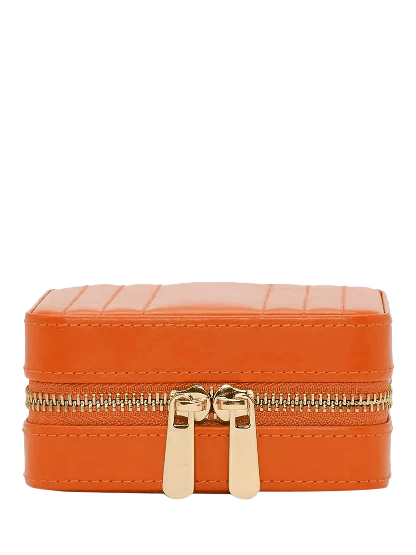 WOLF Maria leather zip jewel case in tangerine, UK version