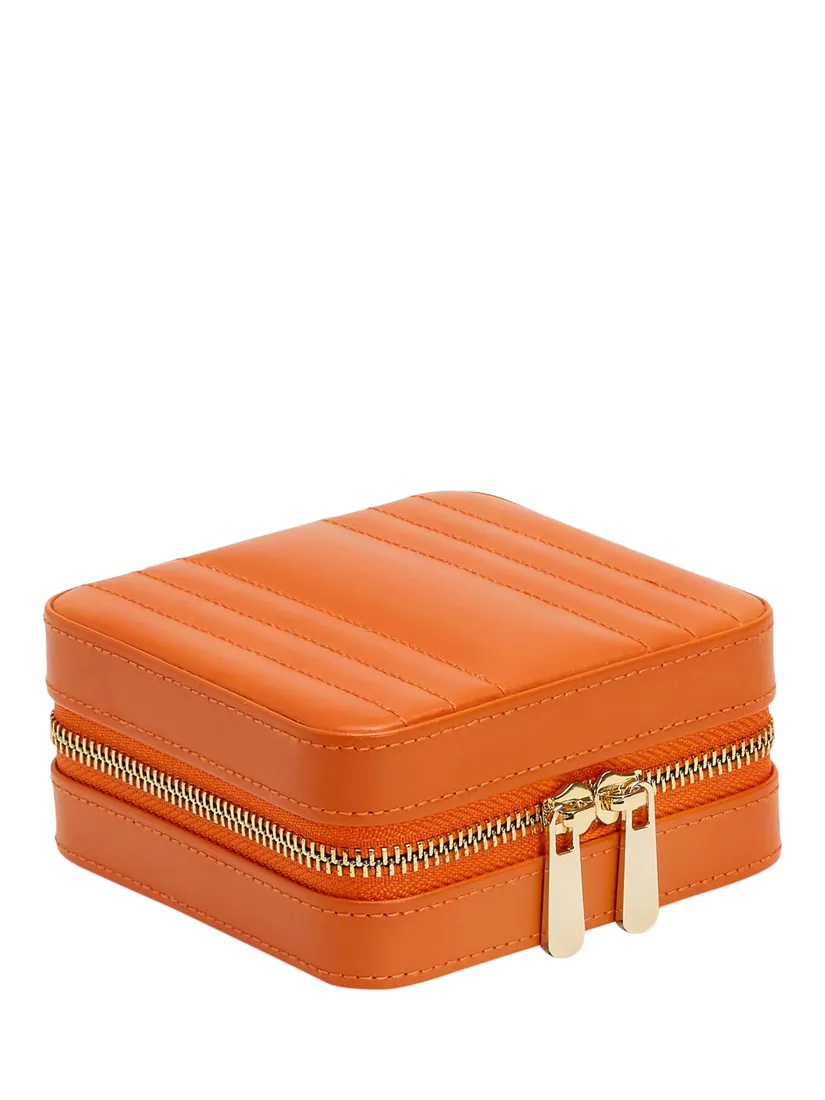 WOLF Maria leather zip jewel case in tangerine, UK version