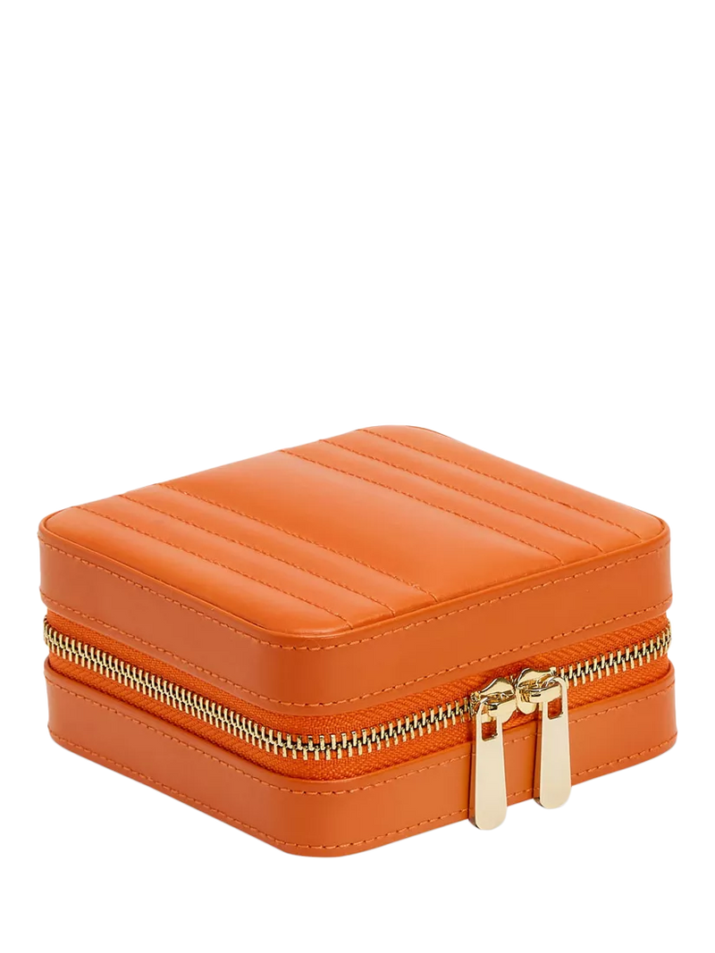 WOLF Maria leather zip jewel case in tangerine, UK version