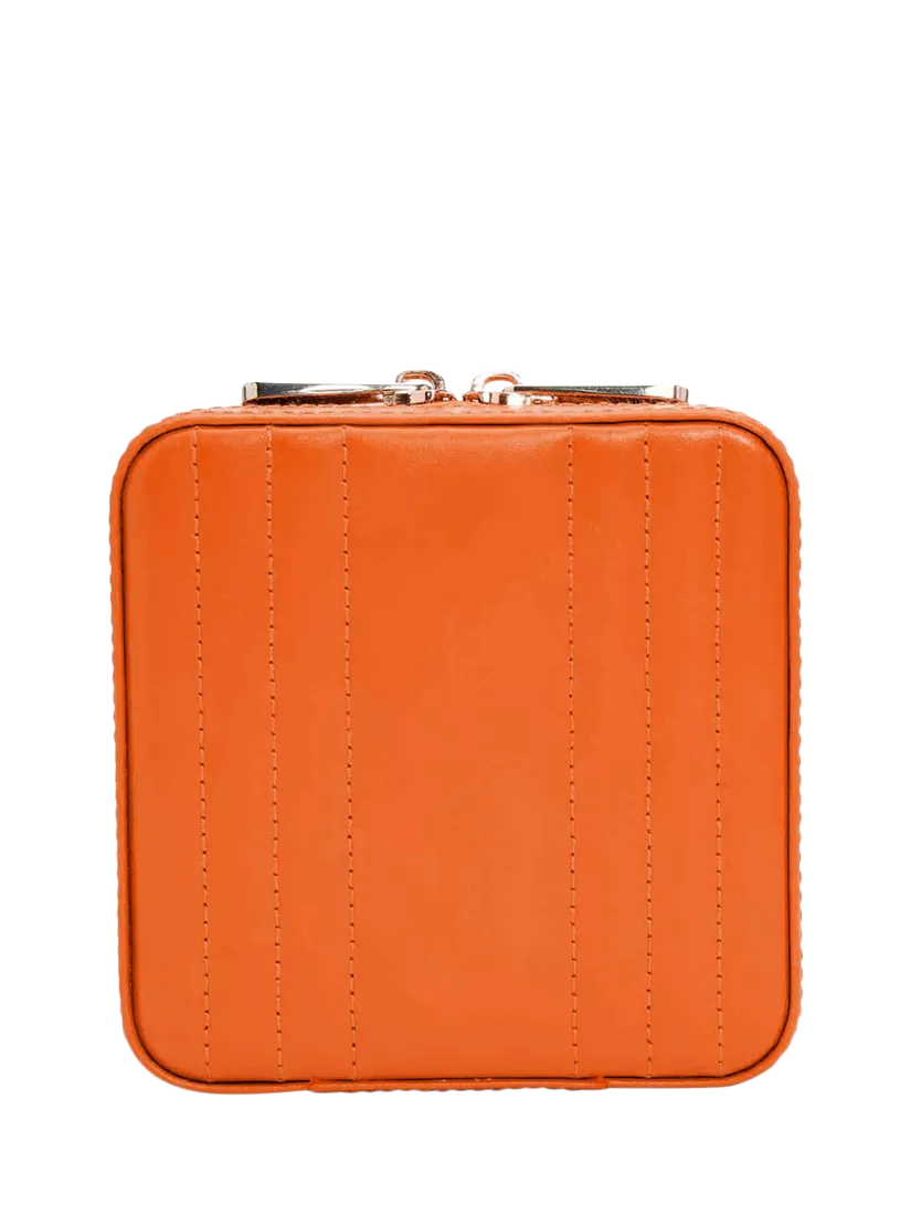 WOLF Maria leather zip jewel case in tangerine, UK version