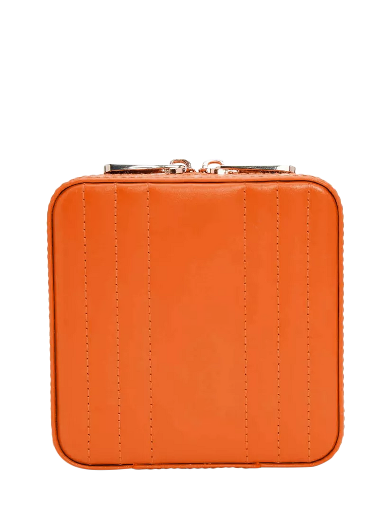 WOLF Maria leather zip jewel case in tangerine, UK version