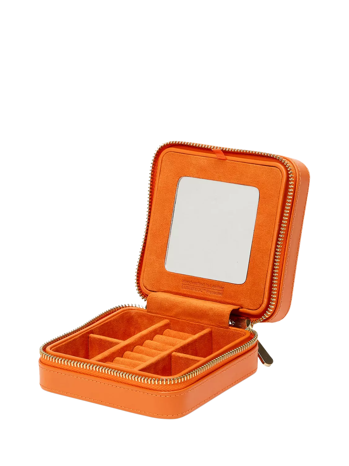 WOLF Maria leather zip jewel case in tangerine, UK version