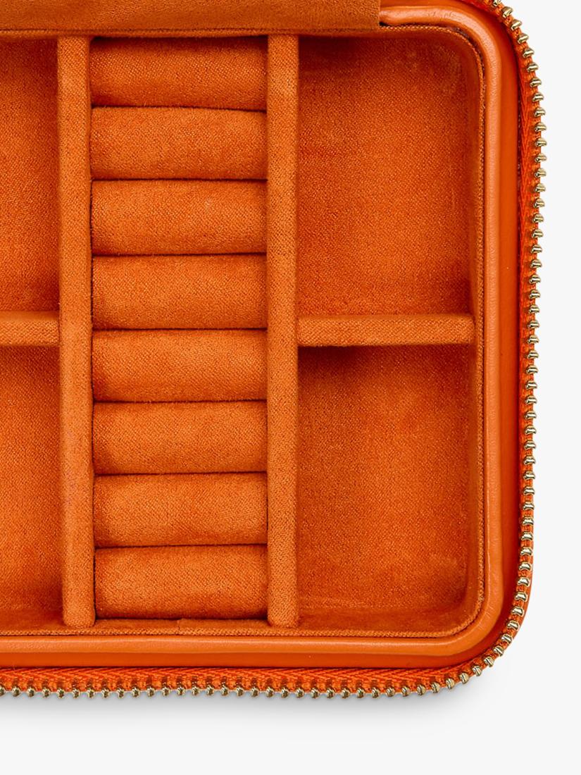 WOLF Maria leather zip jewel case in tangerine, UK version