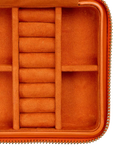 WOLF Maria leather zip jewel case in tangerine, UK version