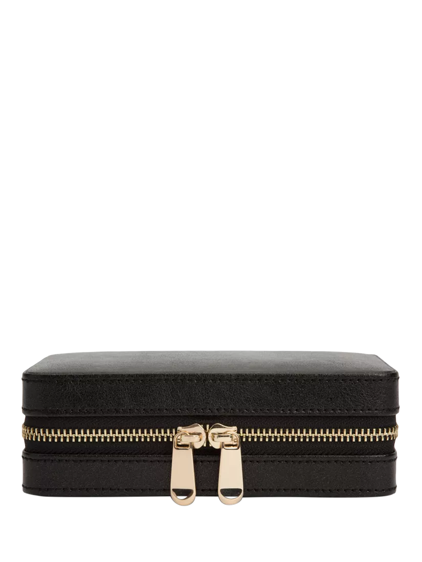 WOLF Palermo leather jewellery case with mirror - British product