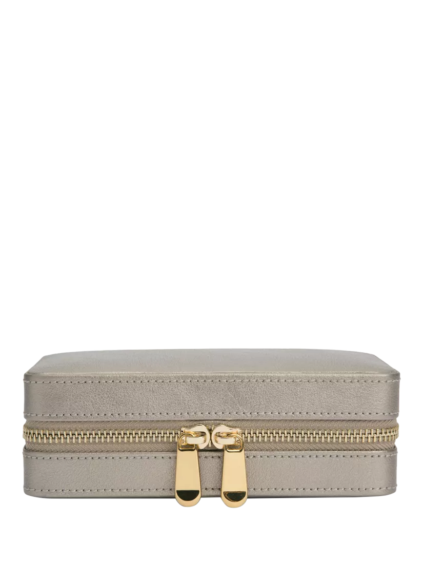 WOLF Palermo Leather Zip Travel Jewelry Case