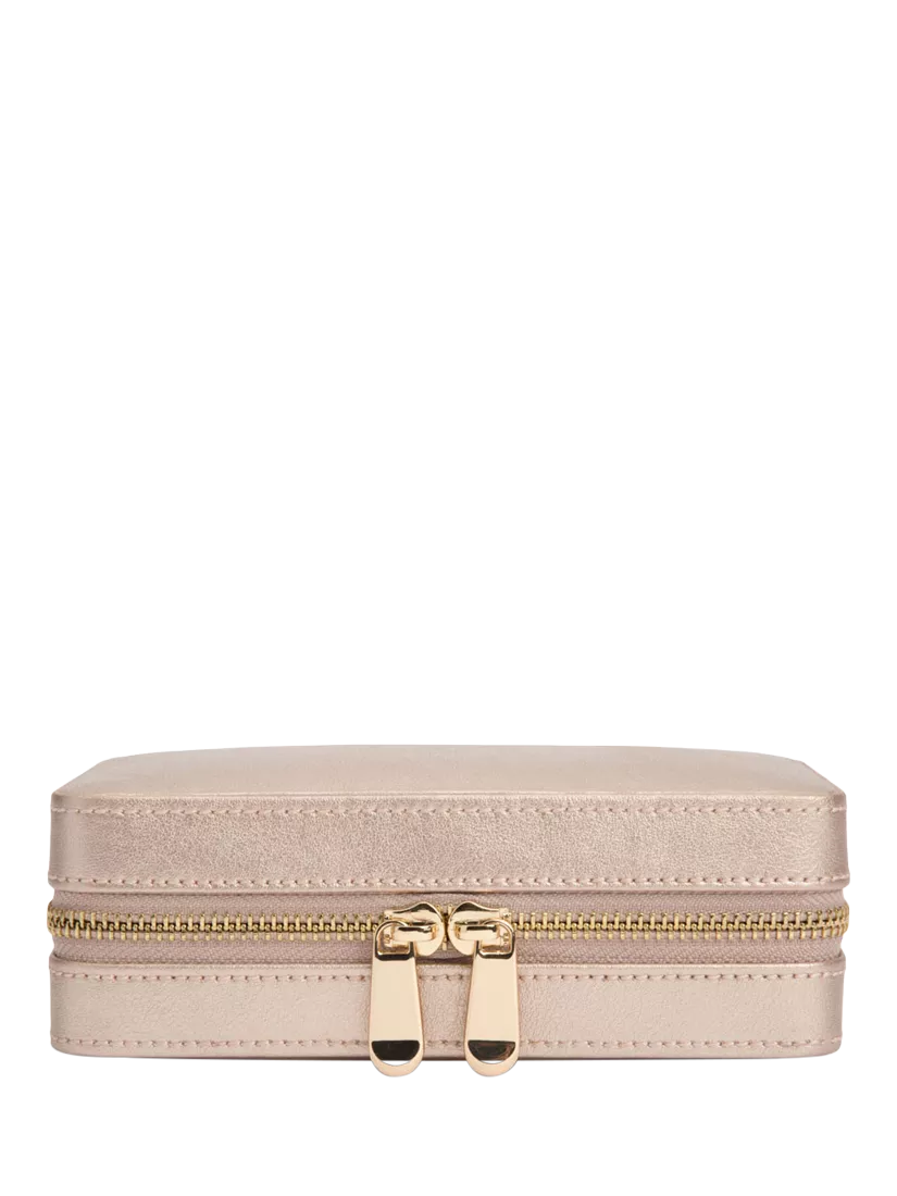 WOLF Palermo Leather Zip Travel Jewelry Case