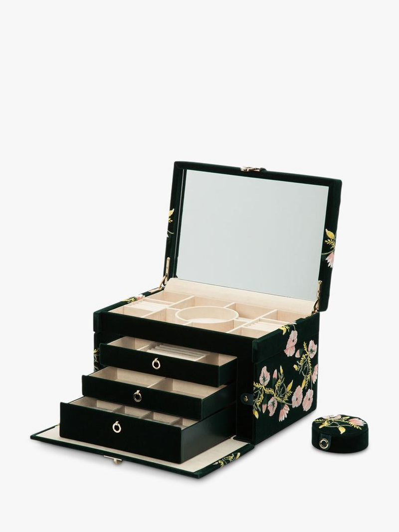 WOLF Zoe jewellery box in velvet, large - British product