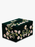 WOLF Zoe velvet jewellery box medium embroidered floral (British brand)