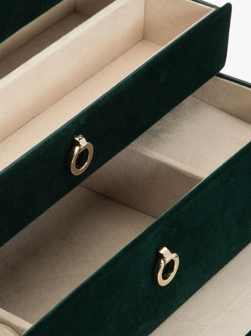 WOLF Zoe velvet jewellery box medium embroidered floral (British brand)
