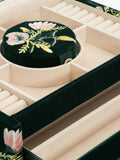 WOLF Zoe velvet jewellery box medium embroidered floral (British brand)