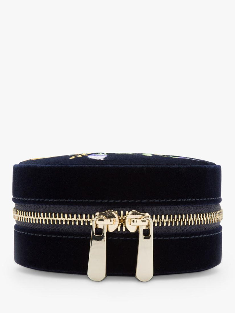 WOLF Zoe Velvet Round travel jewellery case, UK version