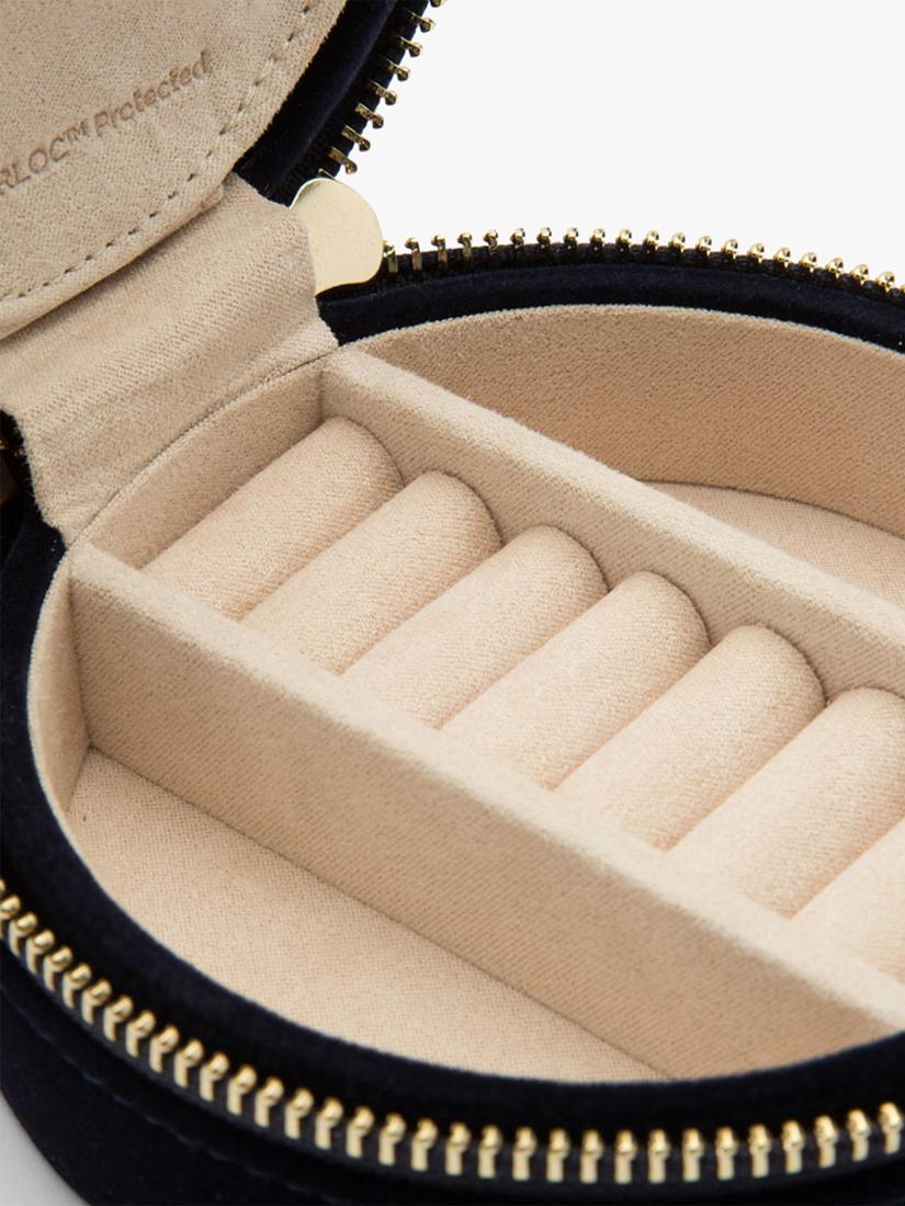 WOLF Zoe Velvet Round travel jewellery case, UK version