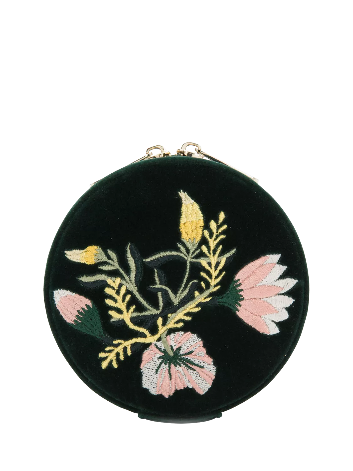 WOLF Zoe Velvet Round Travel Jewellery Case