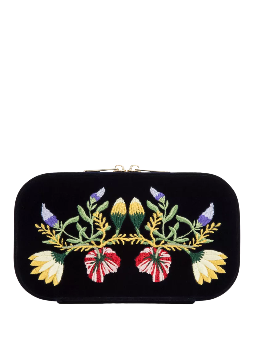 WOLF Zoe velvet rectangular travel jewellery case, UK version