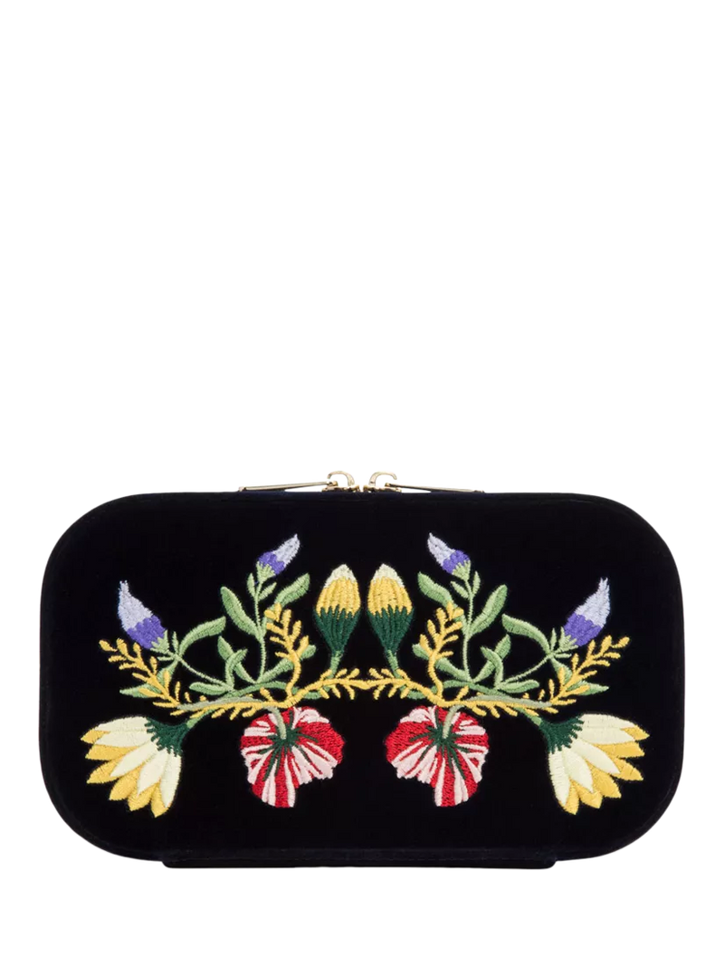 WOLF Zoe velvet rectangular travel jewellery case, UK version