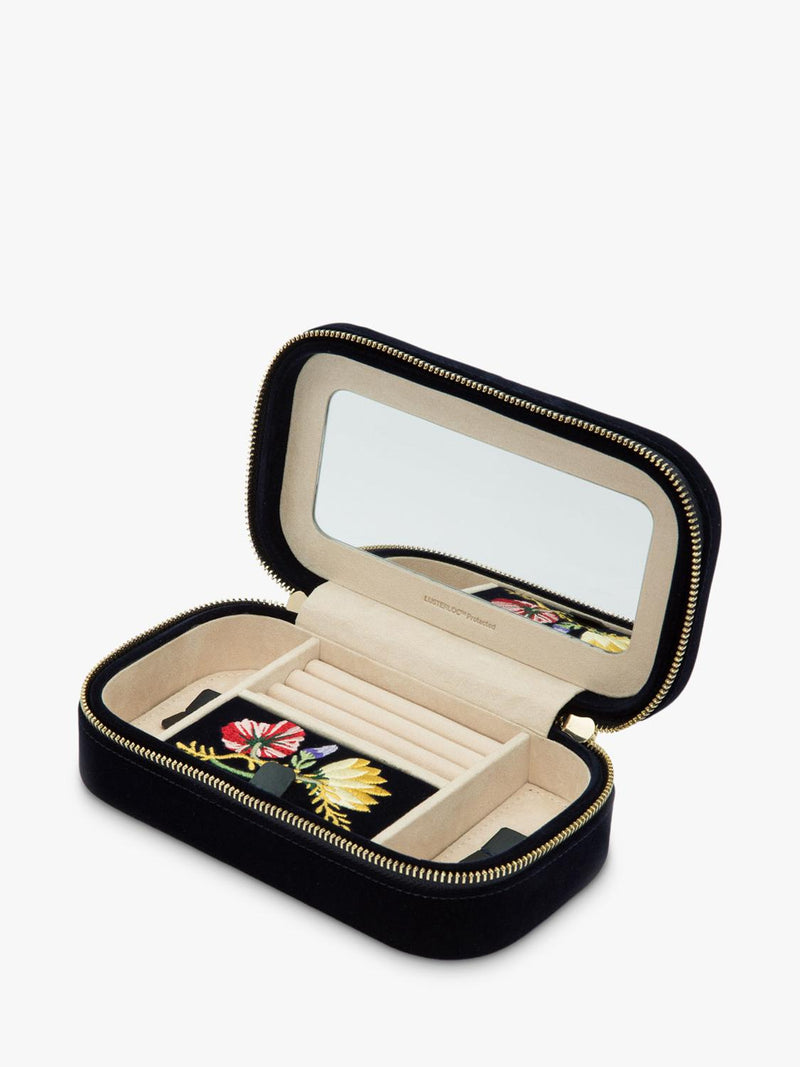 WOLF Zoe velvet rectangular travel jewellery case, UK version