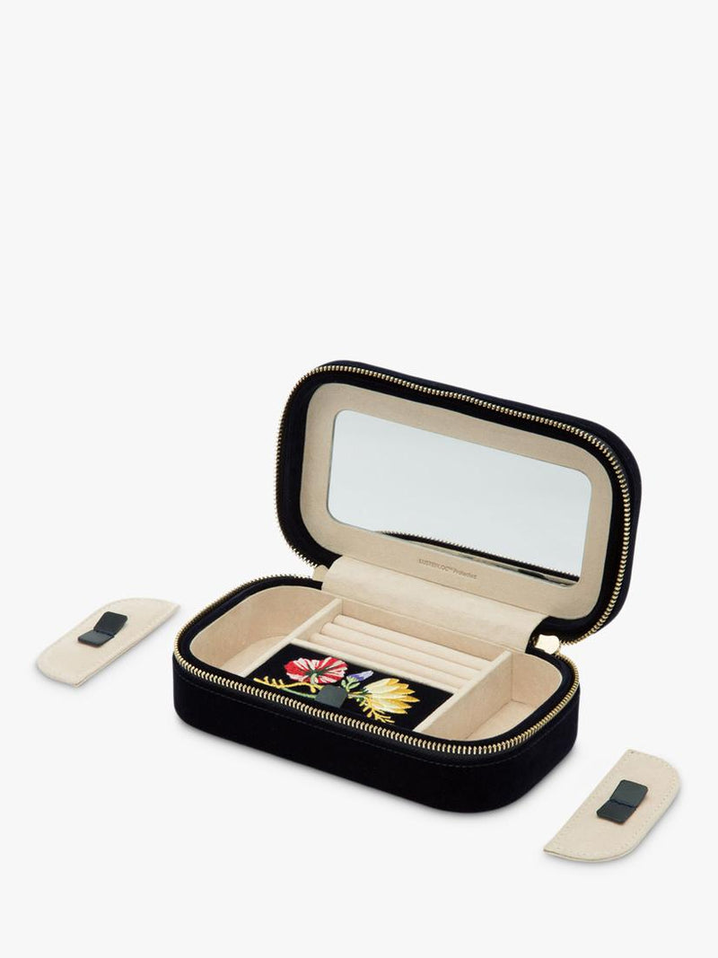 WOLF Zoe velvet rectangular travel jewellery case, UK version