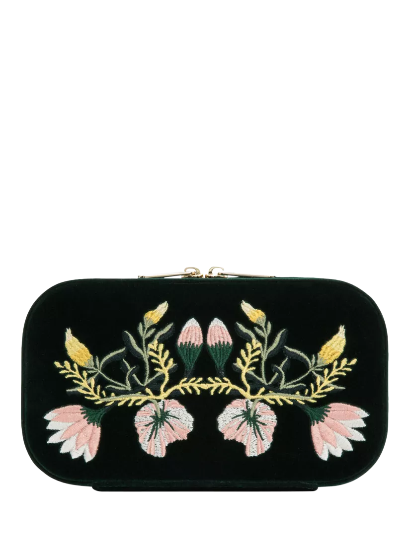WOLF Zoe Velvet Rectangular Travel Jewellery Case