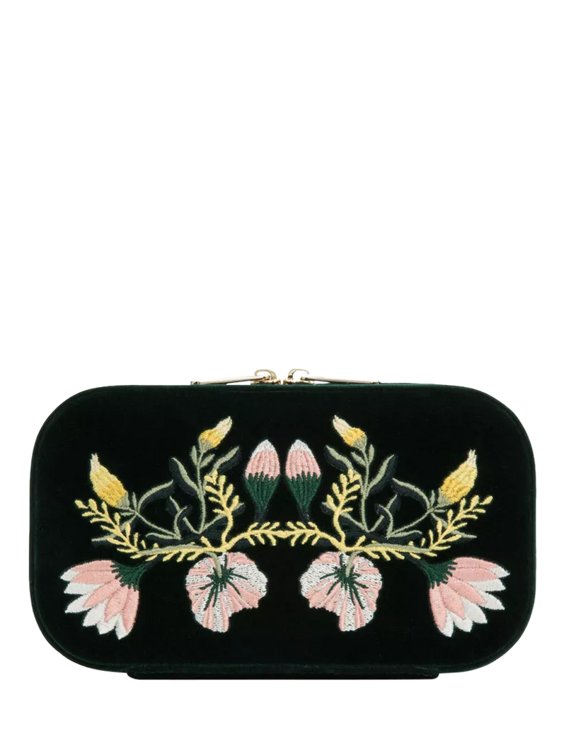 WOLF Zoe Velvet Rectangular Travel Jewellery Case