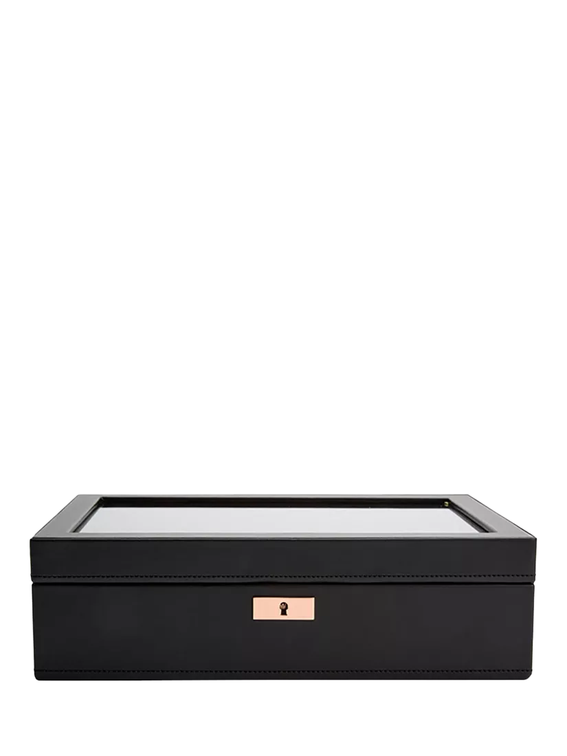 WOLF Axis vegan leather 10 piece watch box - British product