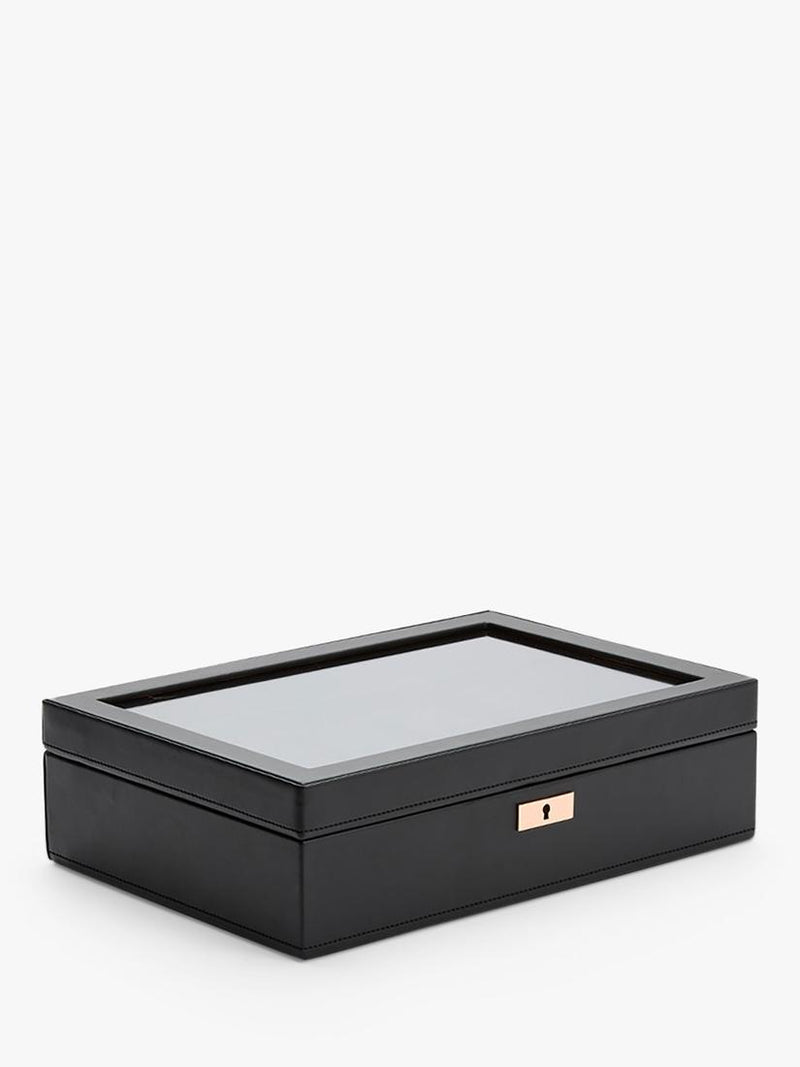 WOLF Axis vegan leather 10 piece watch box - British product