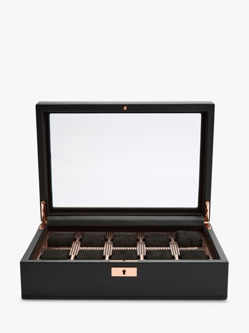 WOLF Axis vegan leather 10 piece watch box - British product