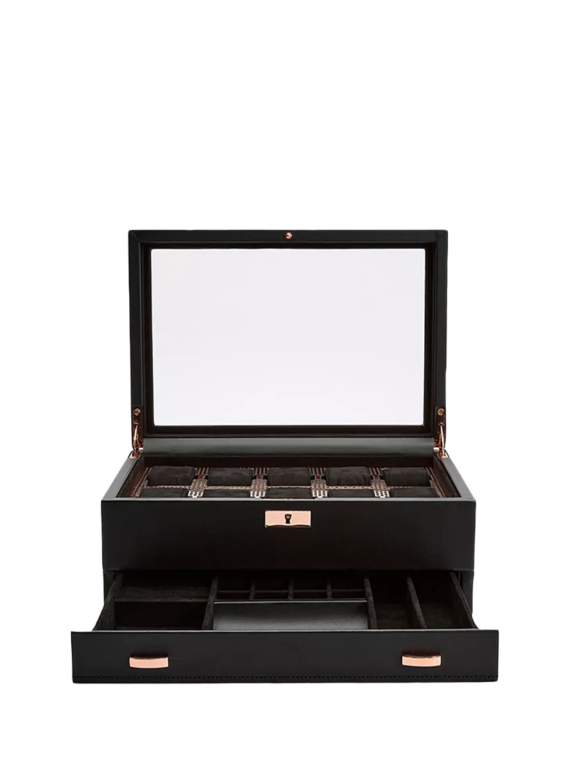 WOLF Axis watch box 10 piece copper vegan leather (British brand)