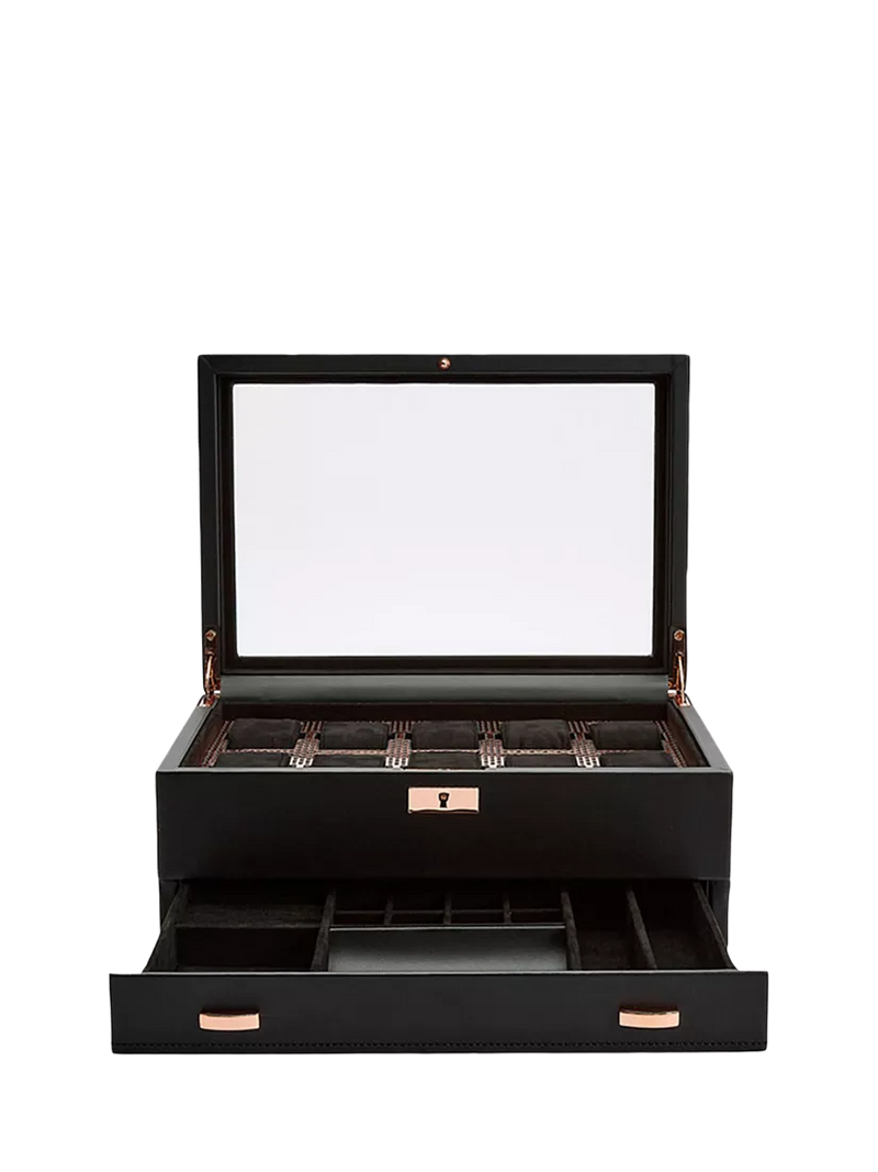 WOLF Axis watch box 10 piece copper vegan leather (British brand)