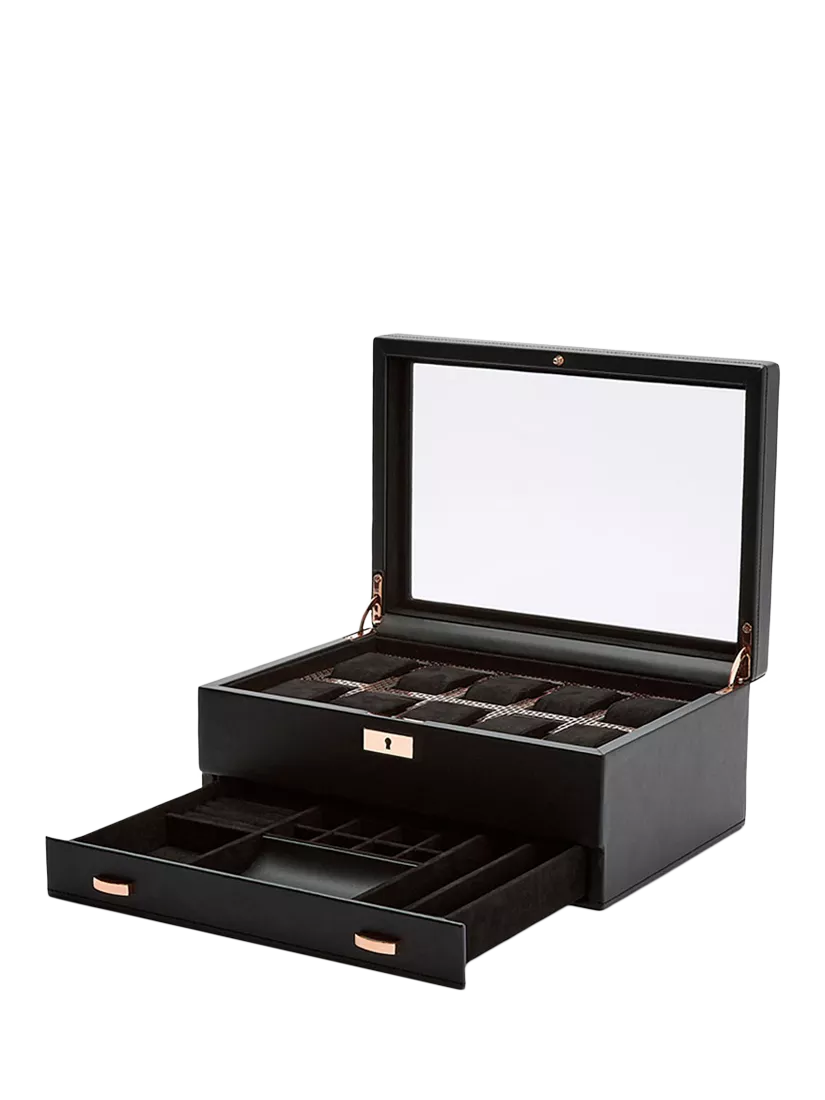 WOLF Axis watch box 10 piece copper vegan leather (British brand)