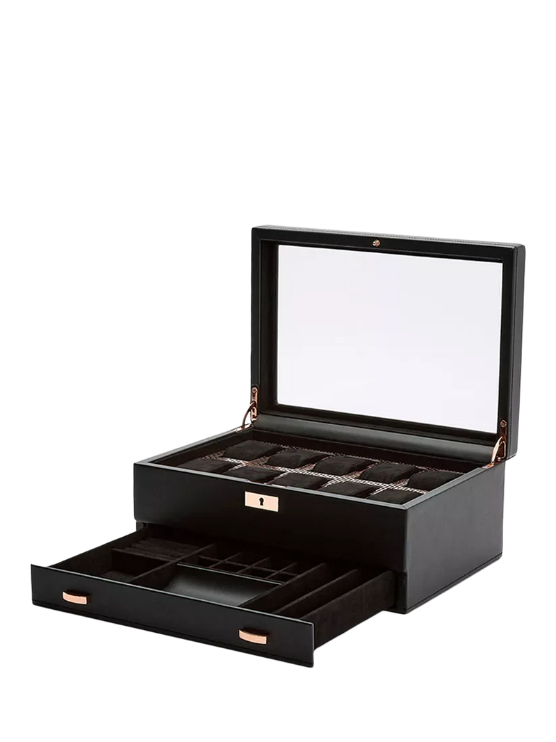 WOLF Axis watch box 10 piece copper vegan leather (British brand)
