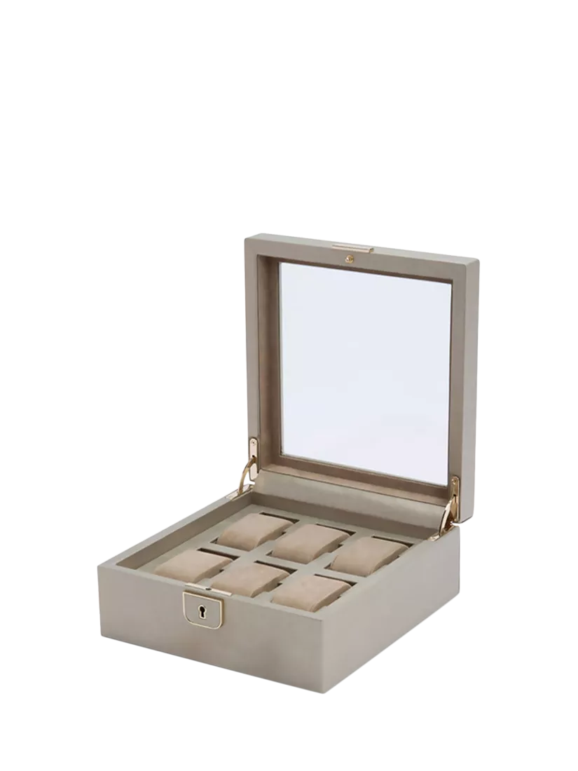 WOLF Palermo 6 piece leather watch box - British product