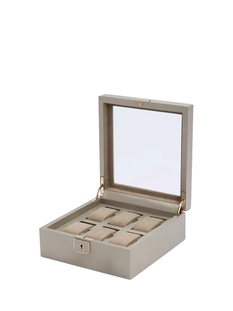 WOLF Palermo 6 piece leather watch box - British product