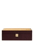 WOLF vegan leather watch and jewellery box chestnut, imported from the UK