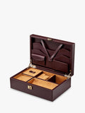 WOLF vegan leather watch and jewellery box chestnut, imported from the UK