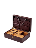 WOLF vegan leather watch and jewellery box chestnut, imported from the UK