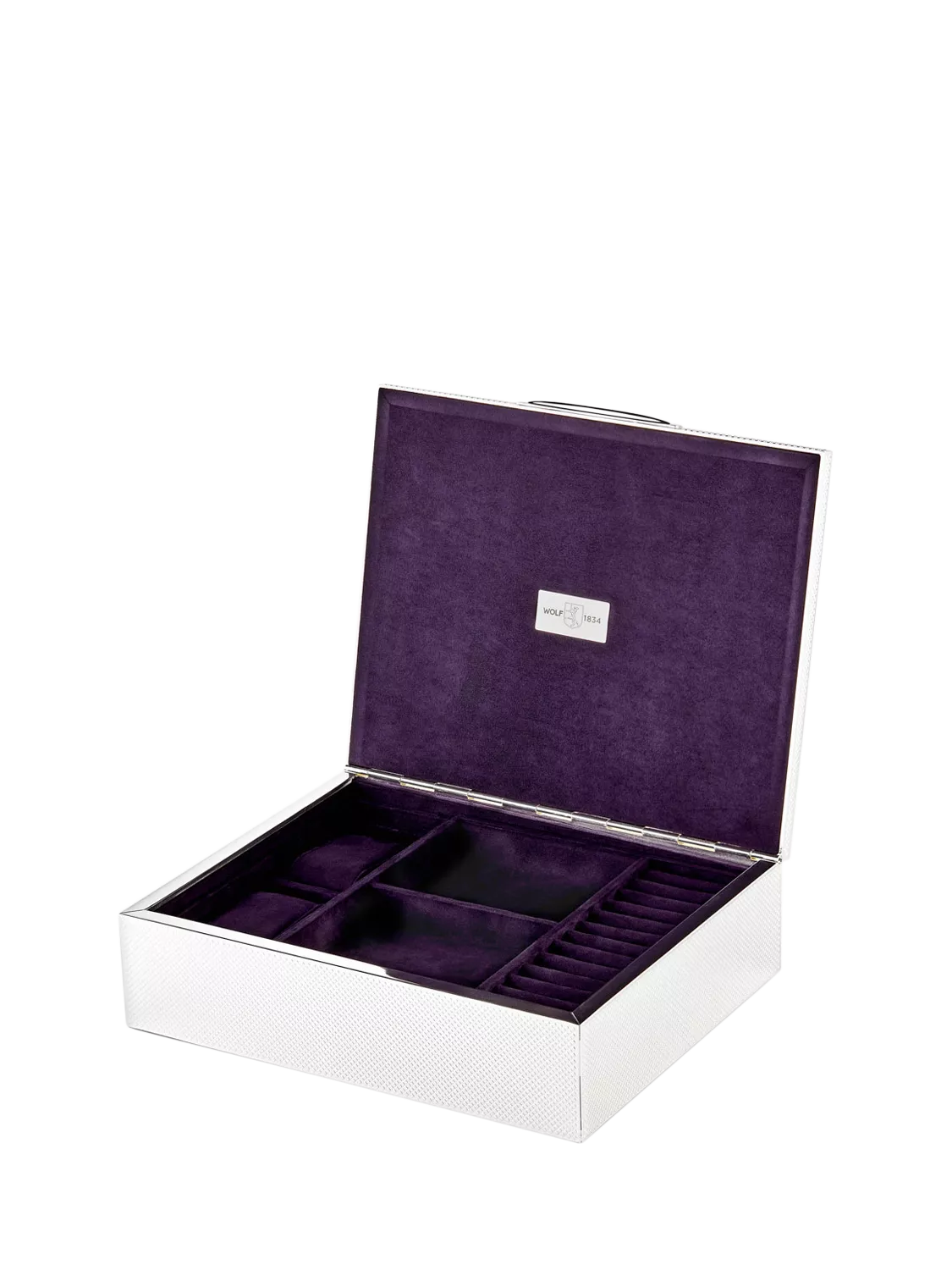 WOLF silver-plated watch and jewellery box, UK version