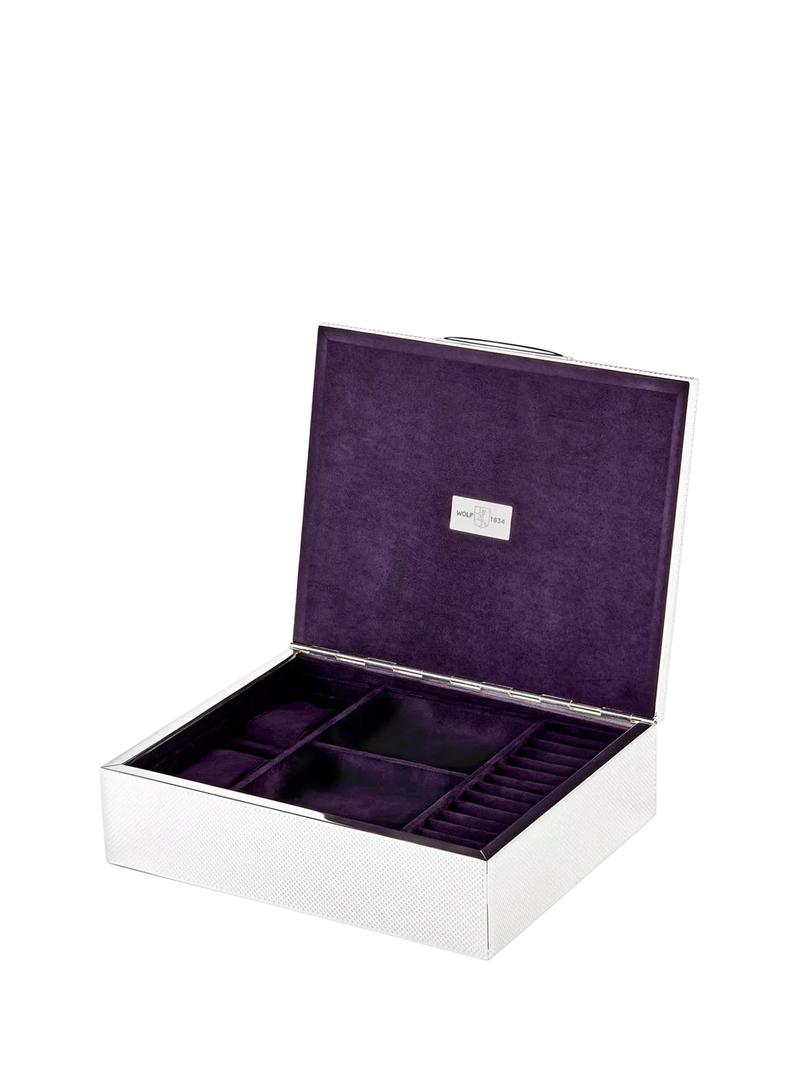 WOLF silver-plated watch and jewellery box, UK version