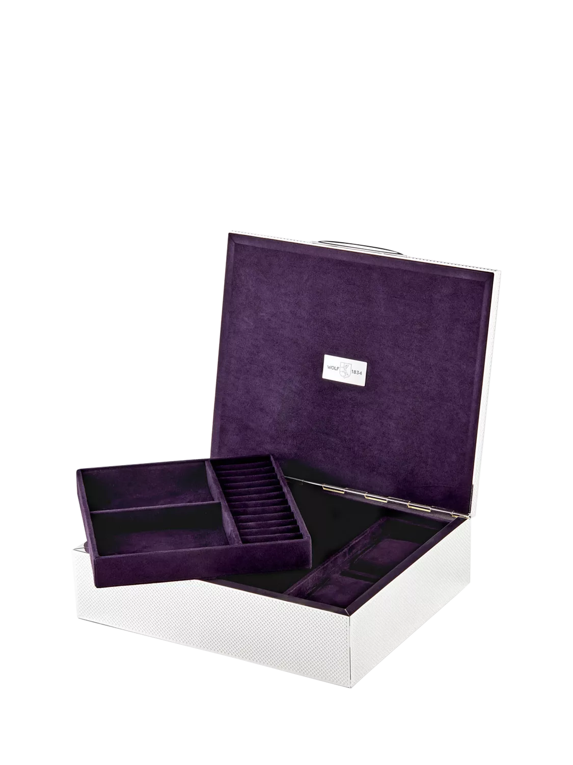 WOLF silver-plated watch and jewellery box, UK version